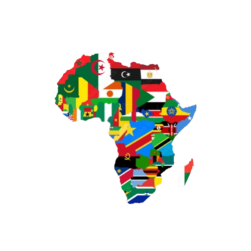 Carte de l’Afrique composée des drapeaux des 54 pays